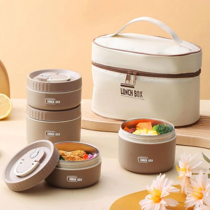 LUNCH BOX EN INOX /4 pièces (Technique d’isolation thermique )